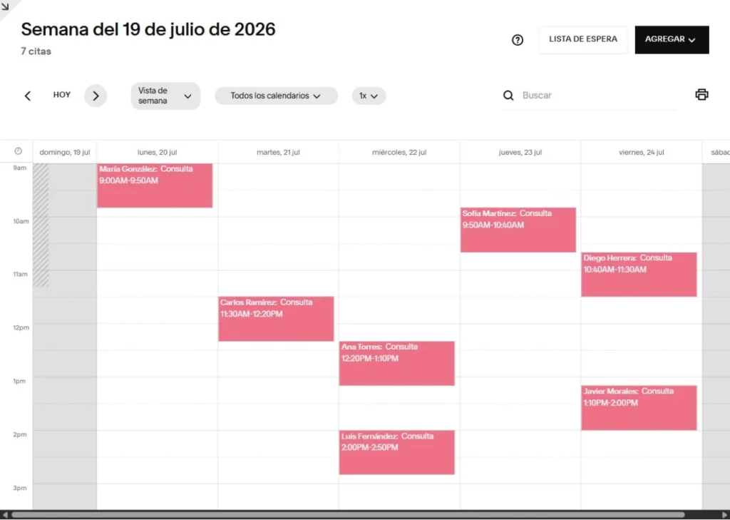 Panel de gestión de una academia de idiomas