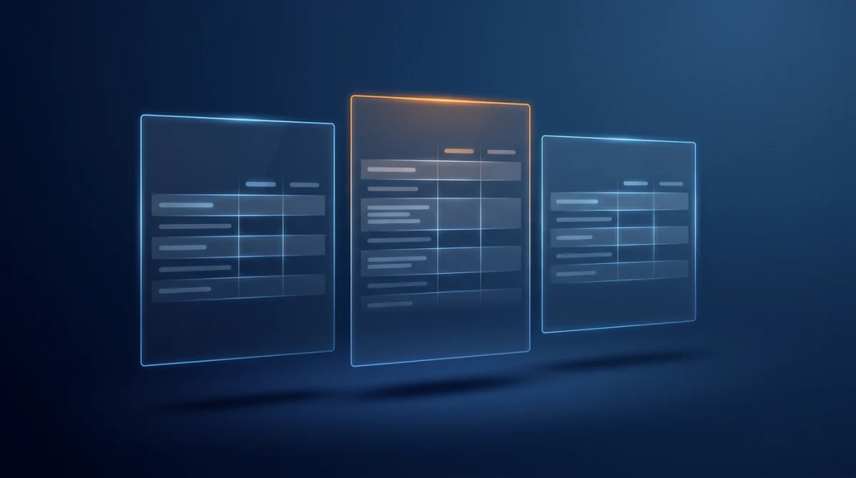 Representación de la comparación entre tres opciones de software